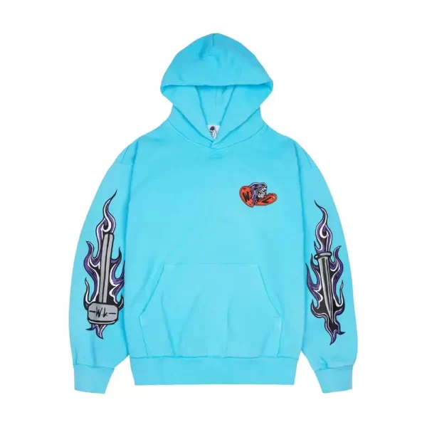 Warren Lotas Blue Broken Heart Reaper Hoodie