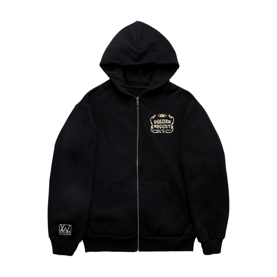 Warren Lotas Golden Nugget Zip Up Hoodie - Black