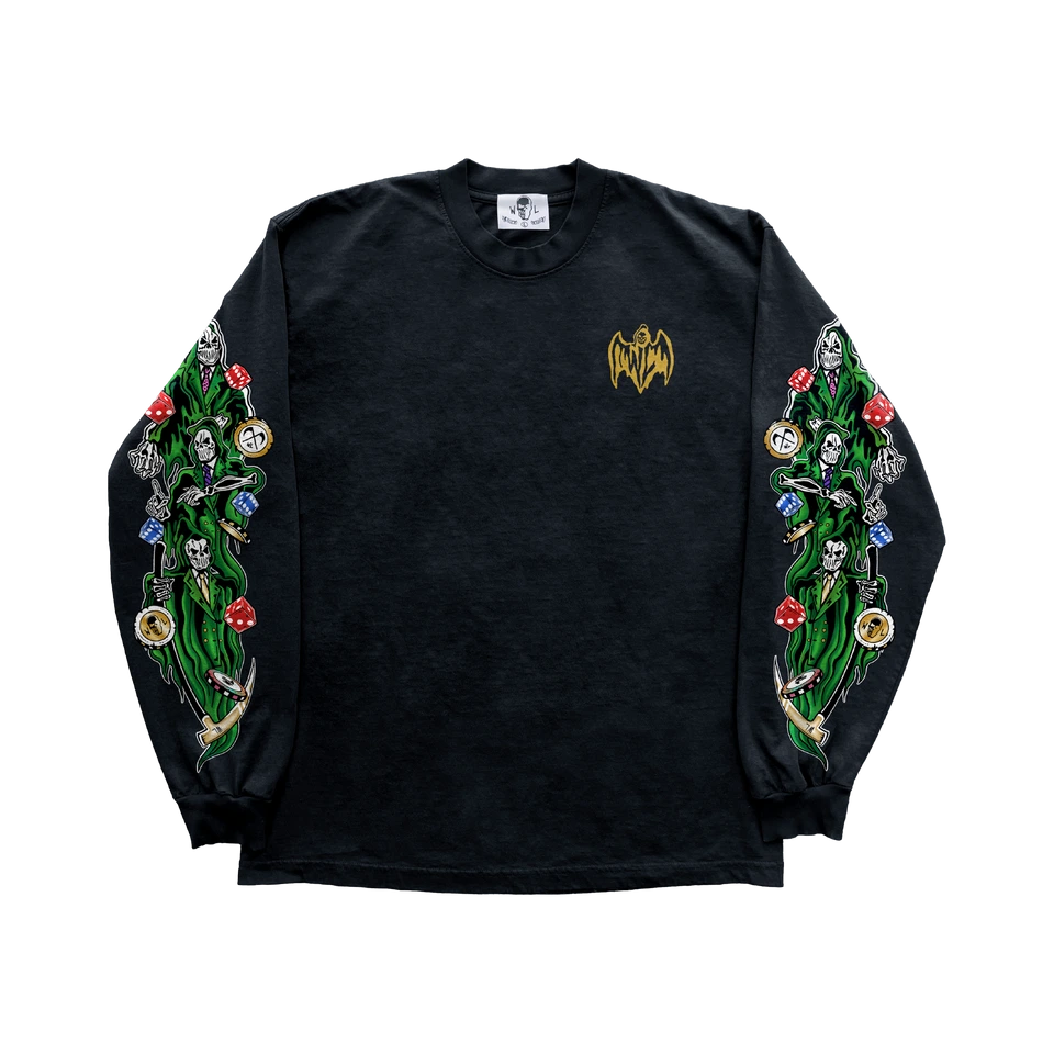 Three Reapers Dice and Chips Long Sleeve Shirt - Black