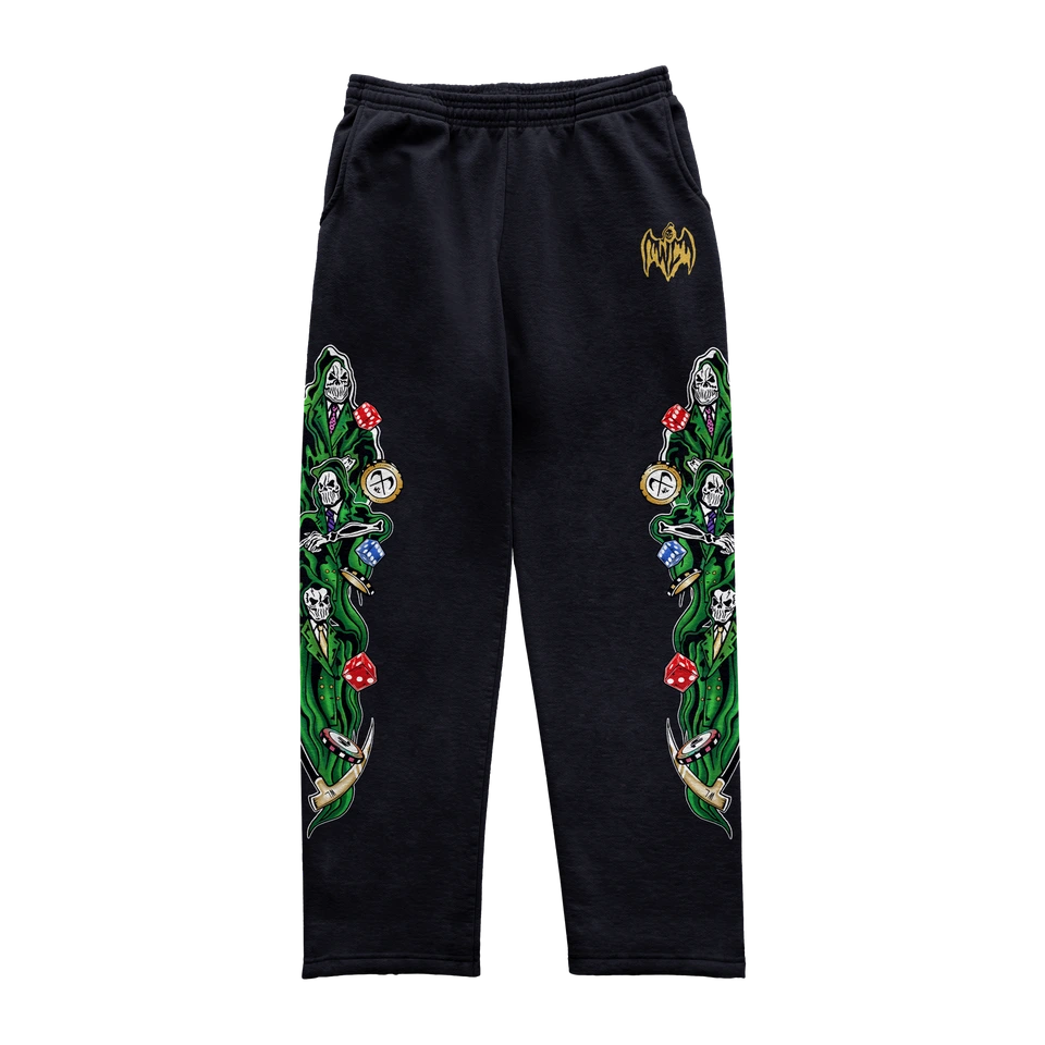 Three Reapers Dice and Chips Sweatpants - Black